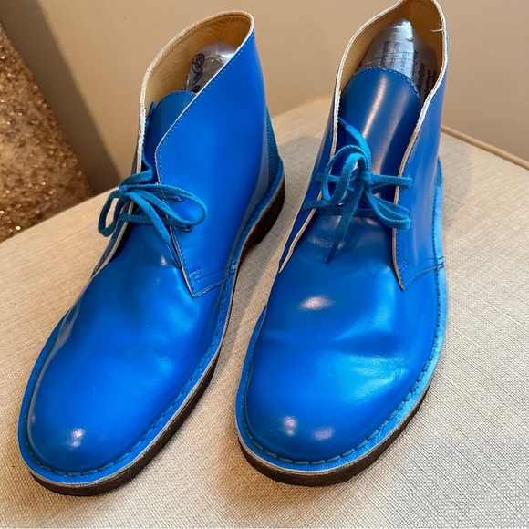 Clarks Other - Clarks Originals Record Store Day Vinyl Patent Desert Boots Cobalt Men’s Sz 11.5